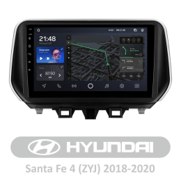 Штатна магнітола AMS T1010 3+32 Gb Hyundai Santa Fe 4 (ZYJ) 2018-2020 10"